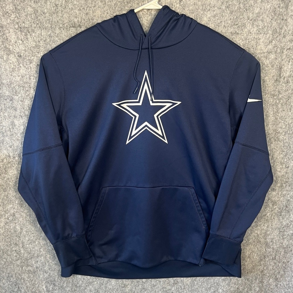 Nike Dri-FIT Dallas Cowboys Hoodie Mens 3XL Navy Blue Pullover NKAQ-41S 34214